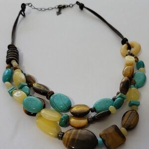 Silpada Turquoise and Yellow Beaded Necklace